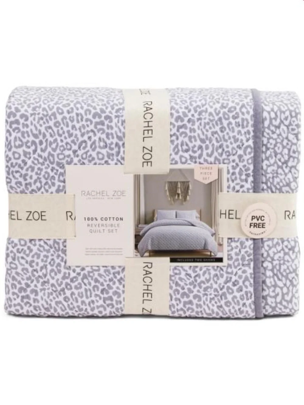 Rachel Zoe Soft Animal Print Reversible Quilt Set
